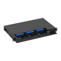 Bingkai distribusi optik putar 19 inci 12-96 Core Panel Patch FTTH menampilkan konektor SC FC dipoles UPC Fiber Optic
