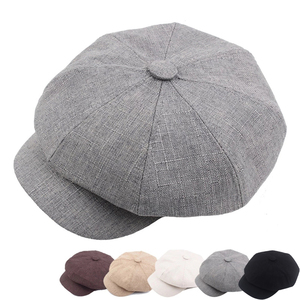Gorro octogonal de lino y algodón para verano, boina para mujer, parasol, sombreros de pintor, gorro de periódico para niño, para exteriores - Product Image 1