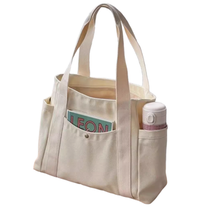 Bolsa de Mano de Algodón de Color Sólido Personalizable de Alta Calidad, Bolsa de Mano Extra Grande de Lona Premium - Product Image 5