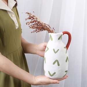 Ensemble de vases et de contenants à fleurs en céramique émaillée à <span class=keywords><strong>la</strong></span> main, style européen, luxe léger, couleur crème, motif brisé, grand format, pour lait ou fleurs - Product Image 4