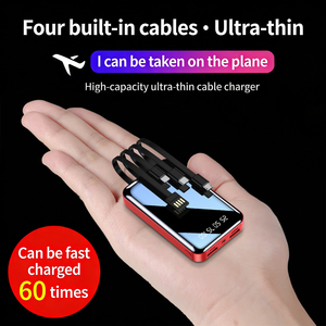 Baterías Portátiles Personalizadas con Logotipo, 10000 mAh, con 4 Cables, Cargador de Batería Portátil para <span class=keywords><strong>iPhone</strong></span> <span class=keywords><strong>y</strong></span> Android, Batería de Respaldo, <span class=keywords><strong>Mini</strong></span> Banco de Energía - Product Image 4