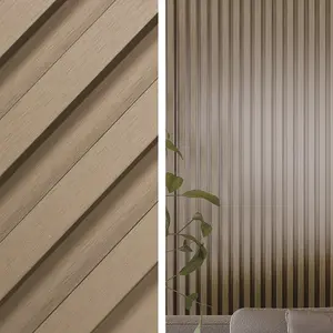 Sunwings WPC Wall Panel | Stock In US | 6-Pack 102'' X 6.5'' Fluted Decorative Waterproof Metallic Wall Panelling For Interior