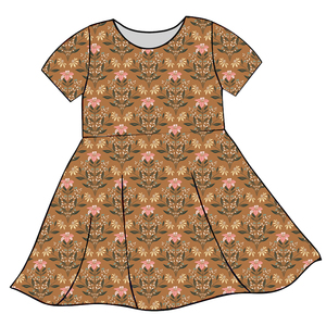Vestido de Verano para Niñas, Estampado de Seda de Leche, Manga Corta, Cuello Redondo, Estilo Swing - Product Image 3