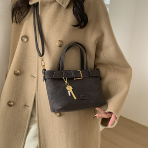 Sac fourre-tout en <span class=keywords><strong>daim</strong></span> couleur caramel avec boucle de ceinture et porte-clés, sac à main/sac bandoulière - Product Image 6