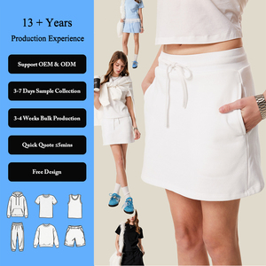 Ladies High Street Wear Clothing Summer Sporty Custom Casual Solid Color Plain Blank A-Line <strong>Skirts</strong> for Women with Pocket - Product Image 1