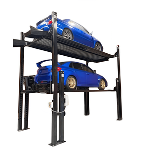 Elevador de Estacionamiento de Autos de <span class=keywords><strong>4</strong></span> Postes y 3 Niveles con Triple Sistema Hidráulico, Elevador de Vehículos de Columna Compartida, Apilador de Autos para Uso en Garajes - Product Image 1