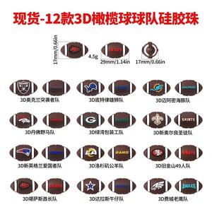 Gros rond hexagone boulier Silicone PVC perles de dentition sans BPA impression pour bricolage bébé mâcher Focal bijoux collier - Product Image 2