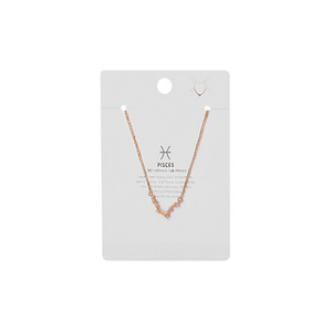 Collana con ciondolo zodiacale Pesci in acciaio inossidabile con zirconi cubici per gioielli di moda da donna - Product Image 2