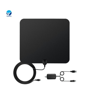 블랙 코퍼 50옴 실내 HDTV 디지털 TV 안테나 (부스터 내장, 25DBI/5DBI 게인, VHF/UHF 주파수, 위성 수신용) - Product Image 1