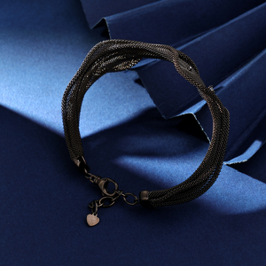 Bracelet en argent sterling 925 noir rhodié avec zircon, maille en dentelle, style chrétien, bijoux de mode, cadeaux promotionnels - Product Image 4