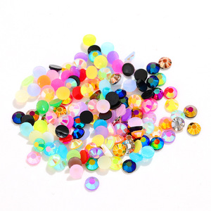 Nantong Rhinestones Colorful Round AB Iridescent <b>Flat</b> Back Rhinestones For DIY Nail Art Bear Decorations Fresh Sweet Style - Product Image 3