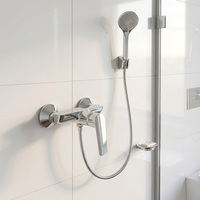 Robinet de lavabo mural en laiton à poignée unique, design européen moderne, avec cartouche céramique, mitigeur chaud/froid