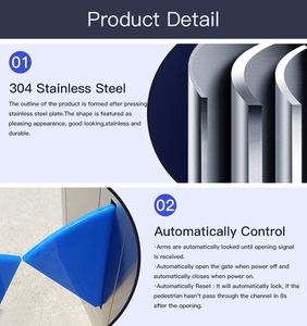 Tourniquet trépied Thinmoo TR200 en acier inoxydable 304, 25 personnes/min, contrôle d'accès haute sécurité, moteur sans balais, 600 mm - Product Image 5