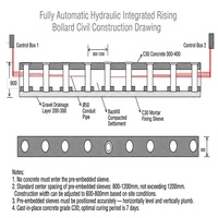 Poteau de stationnement hydraulique, acier inoxydable 304, commande à distance/application, indicateur LED, étanche, usage résidentiel et commercial