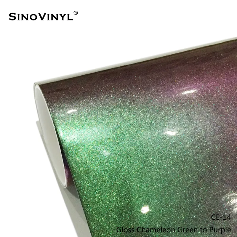 SINOVINYL CE-04 प्रारंभिक कम चिपचिपापन गोंद गिरगिट इलेक्ट्रो धातु कार कवर लपेटकर Vinyl फिल्म