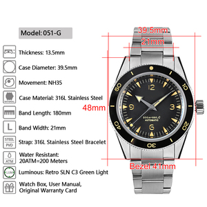 <span class=keywords><strong>Montre</strong></span>-<span class=keywords><strong>bracelet</strong></span> mécanique automatique de luxe pour homme avec saphir, 30 mm, mouvement <span class=keywords><strong>Seiko</strong></span> NH35, <span class=keywords><strong>bracelet</strong></span> en acier inoxydable, étanche 20 bars - Product Image 3