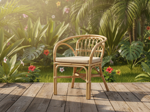 Fauteuil de loisirs en rotin moderne Dolvio, design tressé à la main, confortable et élégant, pour chambre, salon, appartement, hôtel, durable - Product Image 5