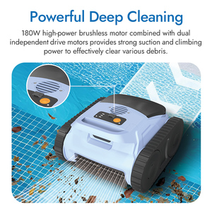 Aspirateur de <span class=keywords><strong>piscine</strong></span> automatique sans fil <span class=keywords><strong>avec</strong></span> <span class=keywords><strong>sac</strong></span> <span class=keywords><strong>filtrant</strong></span> ultra-fin, <span class=keywords><strong>robot</strong></span> de nettoyage écologique pour l'élimination des feuilles, du sable et de la boue, 3 heures d'autonomie - Product Image 3