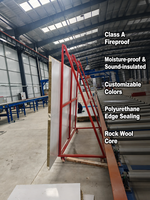 Panel Sandwich Logam Rock Wool Berlapis Polyurethane Tahan Api Ramah Lingkungan untuk Atap, Dinding, dan Pabrik Manufaktur