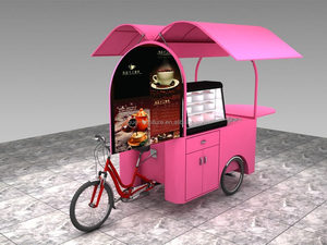 Carretto Caffè dal Design Accattivante, Carretto Mobile per Torte, Triciclo per Fast Food con Ruote, Chiosco per Snack in Vendita - Product Image 3