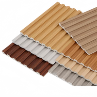 Panneau mural rainuré WPC 158*15MM, panneau de décoration intérieure, panneau mural en fibre de bambou, revêtement composite bois-plastique pour la décoration de la maison
