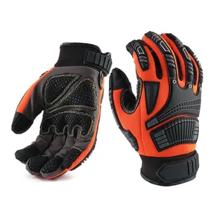 High quality heavy duty oil and gas anti-impact non-slip working machinery gloves Anti-slip Working Safety Mechanics Gloves