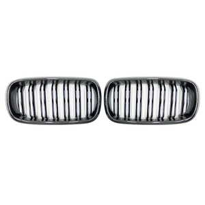 Convient pour <span class=keywords><strong>BMW</strong></span> <span class=keywords><strong>X5</strong></span> <span class=keywords><strong>F15</strong></span> F16 F85 F86 Grille modifiée 13-19 avec barres parallèles F16 Dual Line Grille en fibre de carbone noir brillant - Product Image 4