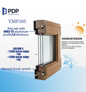 Ventana Abatible de Madera y Aluminio de Alta Gama PDP OEM, Ventana de Madera con Inclinación y Giro, Templada, Insonorizada, para Uso en Exteriores de Villas, con Certificación Energy Star - Product Image 2