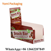 Boîte d'emballage de comptoir en carton biodégradable avec logo personnalisé pour barres chocolatées, protéines de lactosérum et snacks