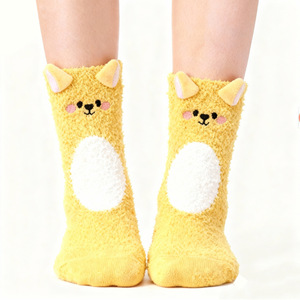 <span class=keywords><strong>Chaussettes</strong></span> de nuit chaudes et respirantes en polaire corail pour <span class=keywords><strong>femme</strong></span>, motif animaux 3D mignons (<span class=keywords><strong>renard</strong></span>, ours), épaisses, au-dessus du genou, collection automne-hiver - Product Image 4