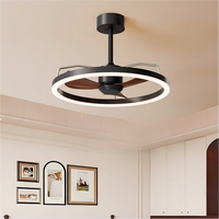 Ventilateur de plafond LED moderne pour la décoration intérieure, moteur DC, aluminium, variateur de couleur, 6 vitesses, 42 pouces, télécommande, 3 CRI élevés