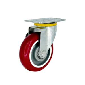Langlebige <span class=keywords><strong>PU</strong></span>-PVC-Schwenkrollen für Industrie mit Polyurethan-Beschichtung, Rot, Anpassbar - Product Image 1