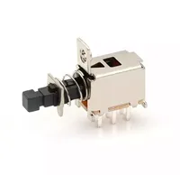 Interruptores de Tecla Rectos de Ángulo Recto con Botón Negro, 6 Pines, PCB, 1NO, 30V DC, 0.3A, Modelo 22F05 SZTuozhi
