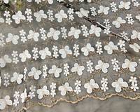 Tissu en dentelle avec broderie de fleurs en maille 3D, Couture à la mode