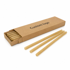 Pajitas de Caña de Azúcar Biodegradables y Compostables a Base de Plantas, Personalizadas y Envueltas, con Diámetro Interior de 5-13 mm, Estándar 6 mm - Product Image 2