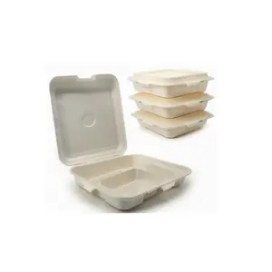 Party Fast Food Takeaway To-go Paper Food Box, bagasse plate and bowls dinnerware/flatware set