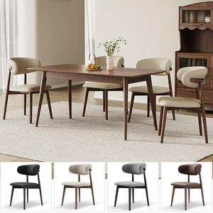 Ensemble de table à manger en bois massif de style nordique moderne avec chaises pour la maison, le bureau, le bar, le parc, l'appartement ou la salle de sport - Product Image 2