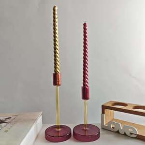 Juego <span class=keywords><strong>de</strong></span> Portavelas <span class=keywords><strong>de</strong></span> <span class=keywords><strong>Vidrio</strong></span> Soplado a Mano, Coloridos, Diseño Moderno, para Decoración <span class=keywords><strong>de</strong></span> Mesa en Bodas y Fiestas - Product Image 2
