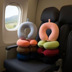 Cuscino a U in Memory Foam Monocolore per Supporto Cervicale da Viaggio - Product Image 3