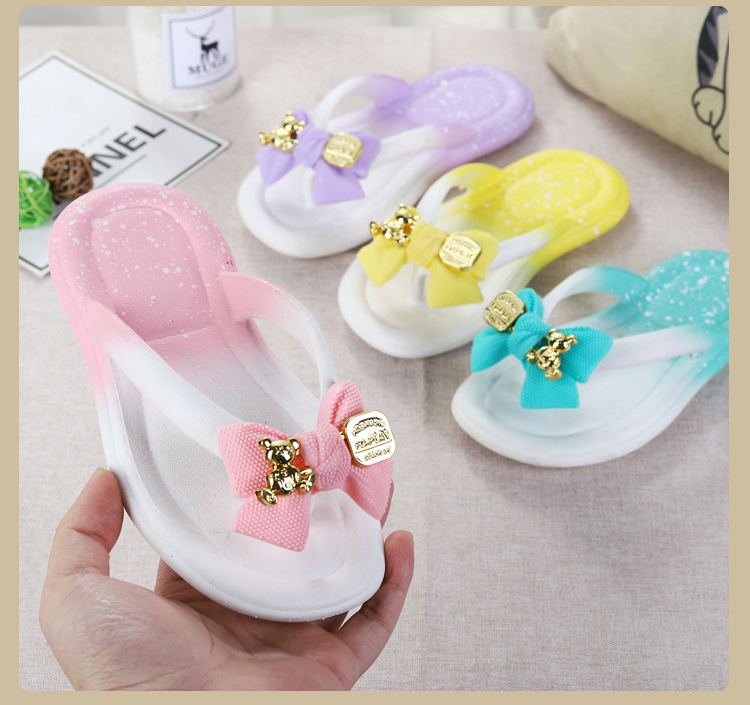Wholesale Shoes Flip-flops Slippers Non-slip Bow Beach Parent-child Cute Student Flip Flops