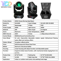 Cabeza móvil LED RGBW de 295W con estuche de transporte ABS para DJ, discoteca, club nocturno, bodas y equipos de escenario