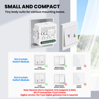 Module d'interrupteur intelligent Tuya ZigBee 1 ou 2 voies pour rideaux, contrôle AC 100-240V, module d'interrupteur pour rideaux