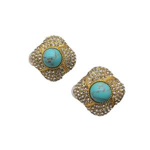 Parure de bijoux pour femme pas chère, collier et boucles d'oreilles en alliage plaqué or, style vintage occidental indien bohème, avec pendentif en pierre turquoise - Product Image 5