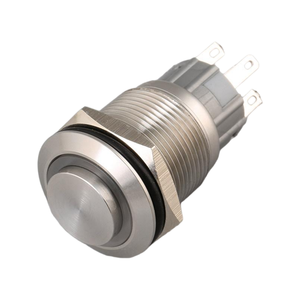 Interrupteur à bouton en acier inoxydable de 19 mm, tête haute, anneau lumineux LED, IP65, 1NO, pour appareils électroménagers - Product Image 4