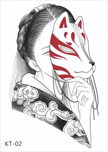 Tatouages temporaires jetables CT, motifs floraux colorés et sexy, différents designs, autocollants à transfert d'eau, faux tatouages en gros - Product Image 2