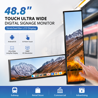 Écran tactile commercial ultra-large de 48,8 pouces, résolution Android OS, vente chaude, écran LCD tactile étiré pour métro