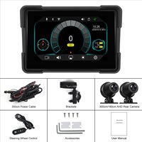 Caméra de tableau de bord portable pour moto de 5,0 pouces, navigation Carplay, prise en charge de la surveillance de la pression des pneus TPMS, tout en un
