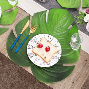 Mantel Individual de hoja de palma Artificial, antideslizante, impermeable, verde, EVA, para primavera - Product Image 4