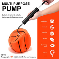 Pompe à air portable mini gonflable ActEarlier noire pour ballon de basket, ballon de football, ballon de yoga avec plusieurs embouts