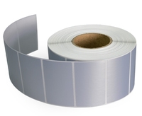 Autocollant d'impression de code-barres QR en papier argent mat vierge résistant aux hautes températures et imperméable de 100 mm x 50 mm